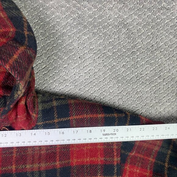 Vintage Woolrich Coat Jacket Women's Large Red Plaid Wool Hooded Full Zip USA - Picture 10 of 14